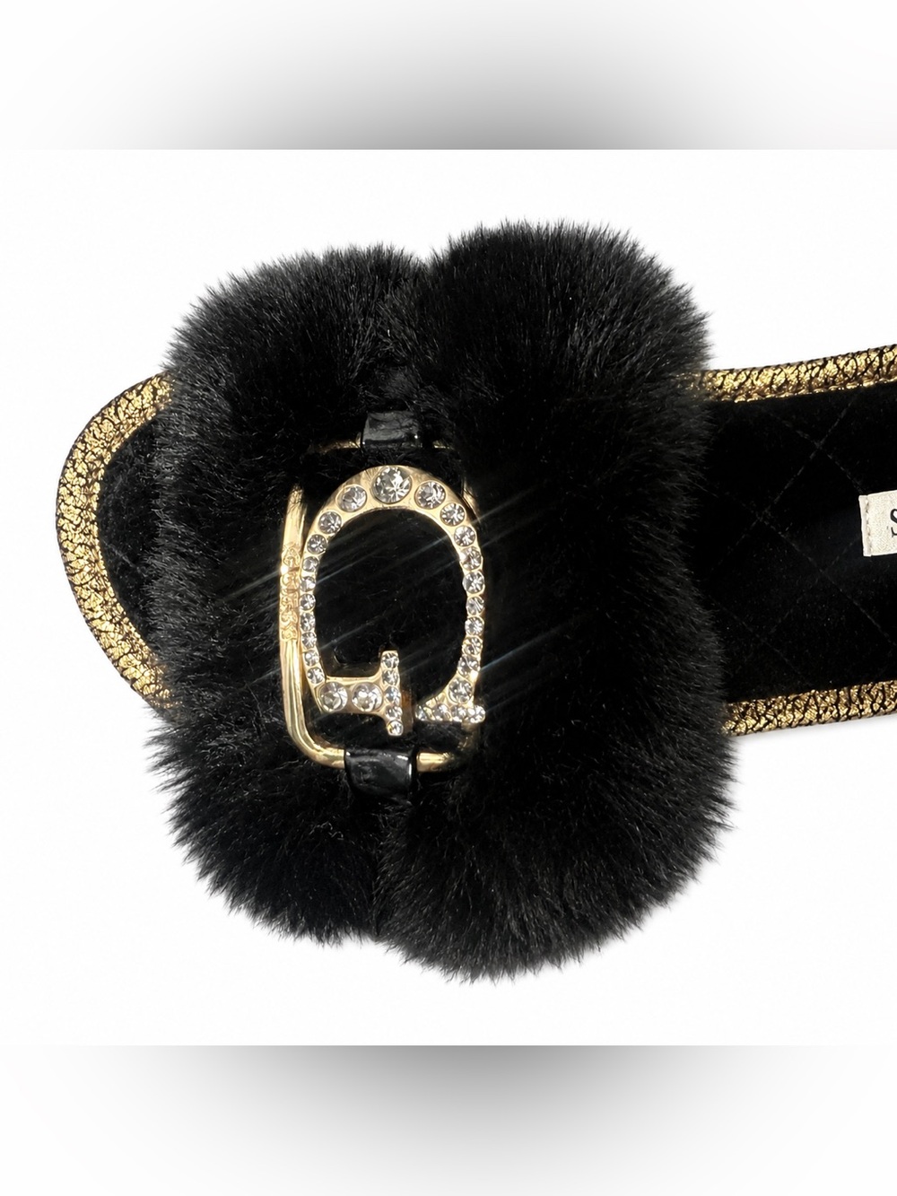 Brand new Fur $ Rhinestone Guess Slides - Picture 3 of 5